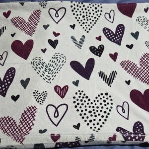 Heart Patterned Standard Pillowcase Case - Purple and Black